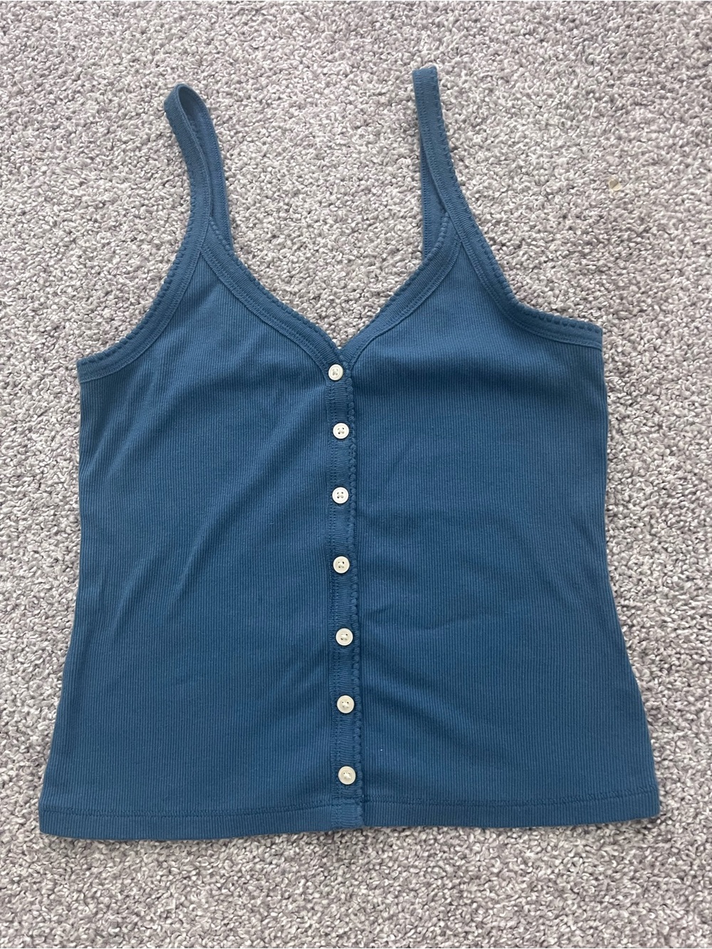 Old Navy Teal Button-Front Ribbed Camisole